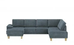 smart Wohnlandschaft Atara | Graublau rechts Flachgewebe