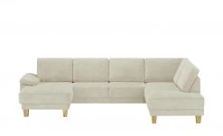 smart Wohnlandschaft Atara | Hellbeige rechts Flachgewebe