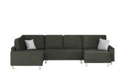 Wohnlandschaft Mara | Anthrazit / Hellgrau links Mikrofaser