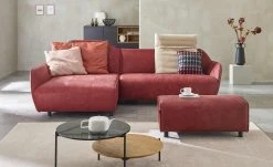 hülsta Sofa Ecksofa Leder HS 480 | Braunrot links