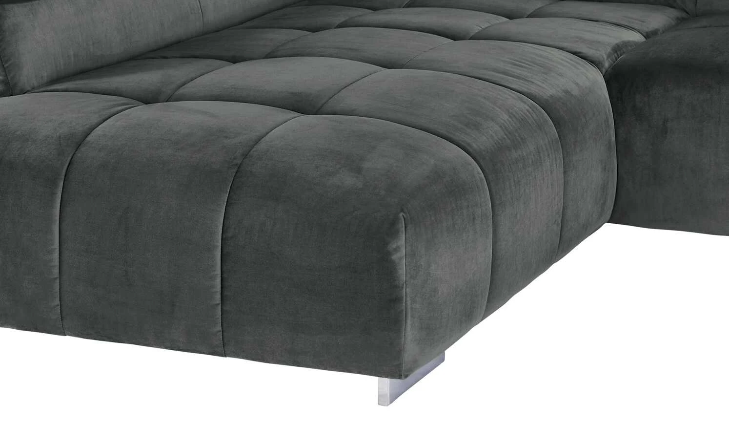uno Ecksofa aus Samt Origo | Anthrazit links 8 uno Ecksofa aus Samt Origo | Anthrazit links – Bild 6