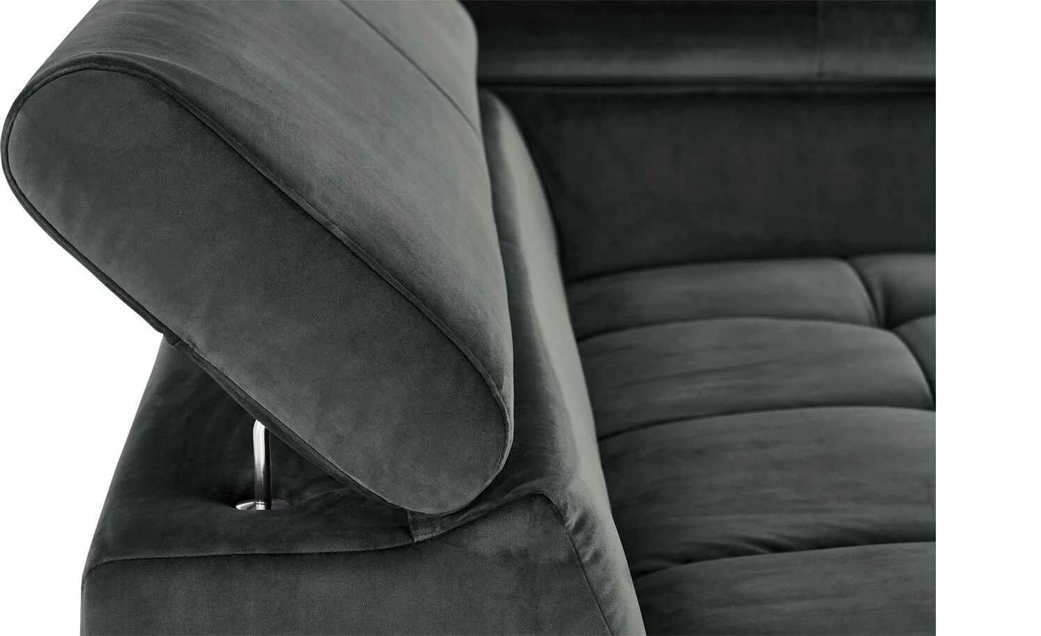 uno Ecksofa aus Samt Origo | Anthrazit links 9 uno Ecksofa aus Samt Origo | Anthrazit links – Bild 7