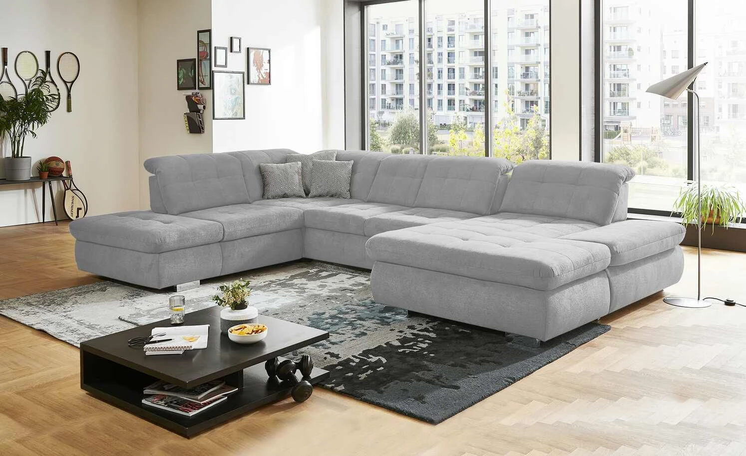 Lounge Collection Wohnlandschaft Spencer | Silbergrau links Grundfunktion 3 Lounge Collection Wohnlandschaft Spencer | Silbergrau links Grundfunktion