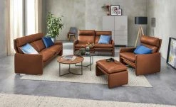 erpo just relax Ledersofa JR 290 Trento | Tabac (Braun-Orange) 2,5