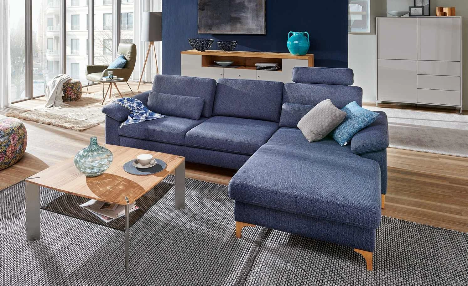 Max Schelling Ecksofa Maximum Move | Navy (Dunkelblau) rechts Erweiterte Funktion Eiche 3 Max Schelling Ecksofa Maximum Move | Navy (Dunkelblau) rechts Erweiterte Funktion Eiche
