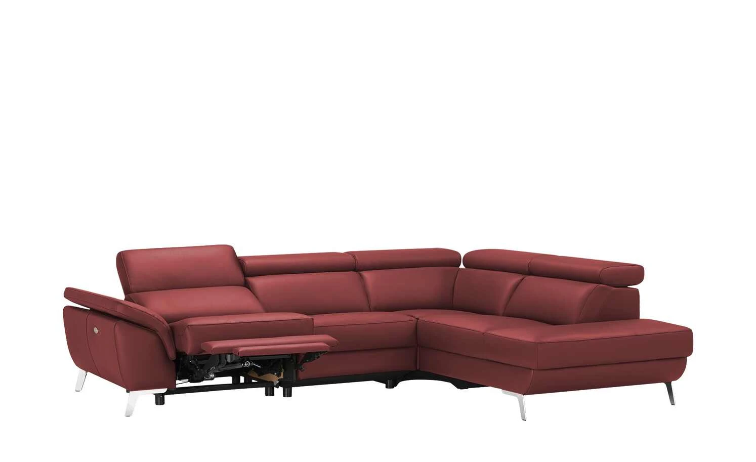 uno Ecksofa Leder Dallas | Rot rechts Erweiterte Funktion 6 uno Ecksofa Leder Dallas | Rot rechts Erweiterte Funktion – Bild 4
