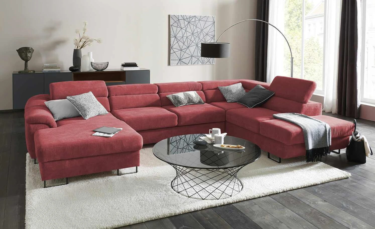 switch Wohnlandschaft Lavos-U | Rot rechts Grundfunktion 3 switch Wohnlandschaft Lavos-U | Rot rechts Grundfunktion