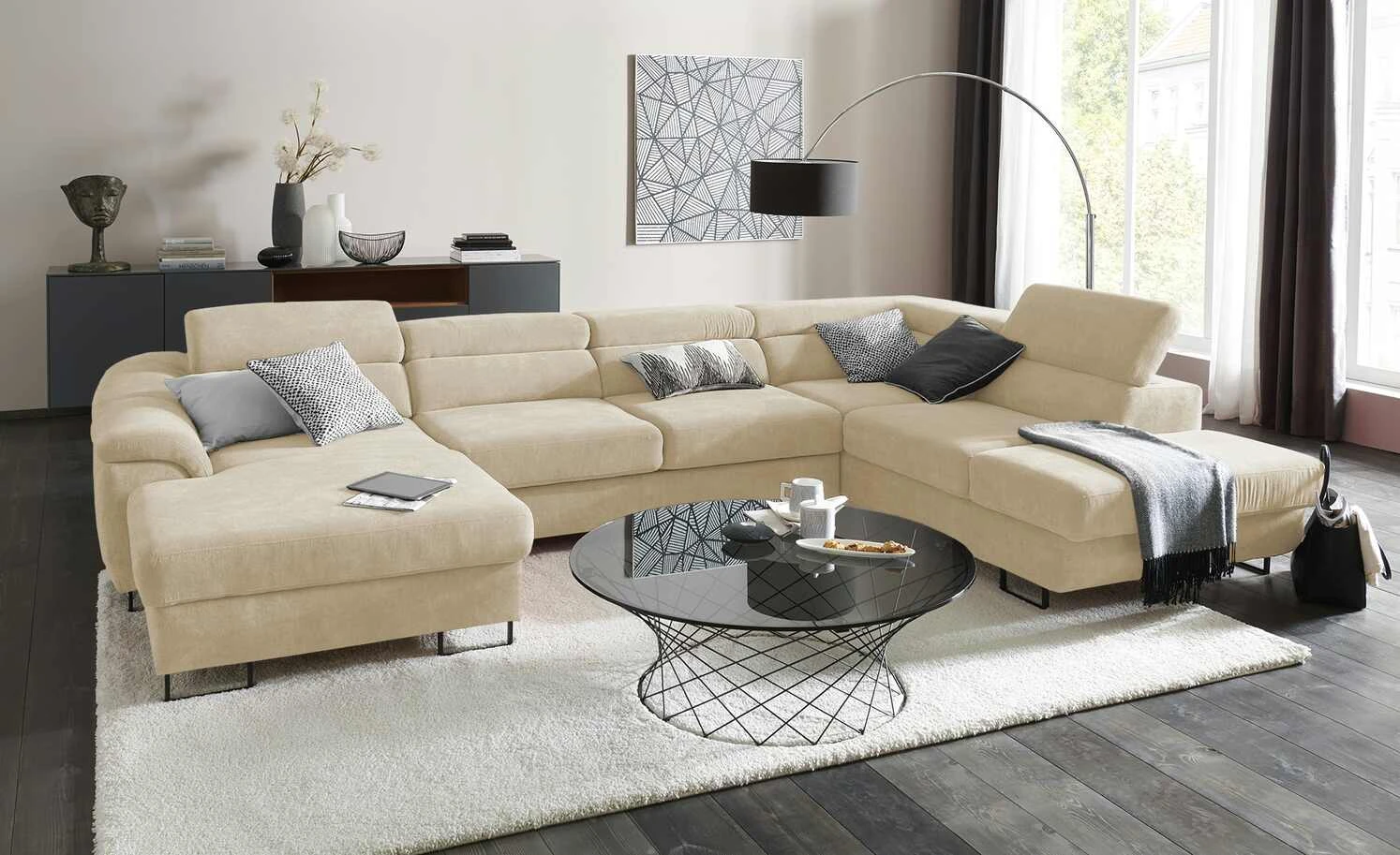 switch Wohnlandschaft Lavos-U | Cappuccino (Creme) rechts Grundfunktion 3 switch Wohnlandschaft Lavos-U | Cappuccino (Creme) rechts Grundfunktion