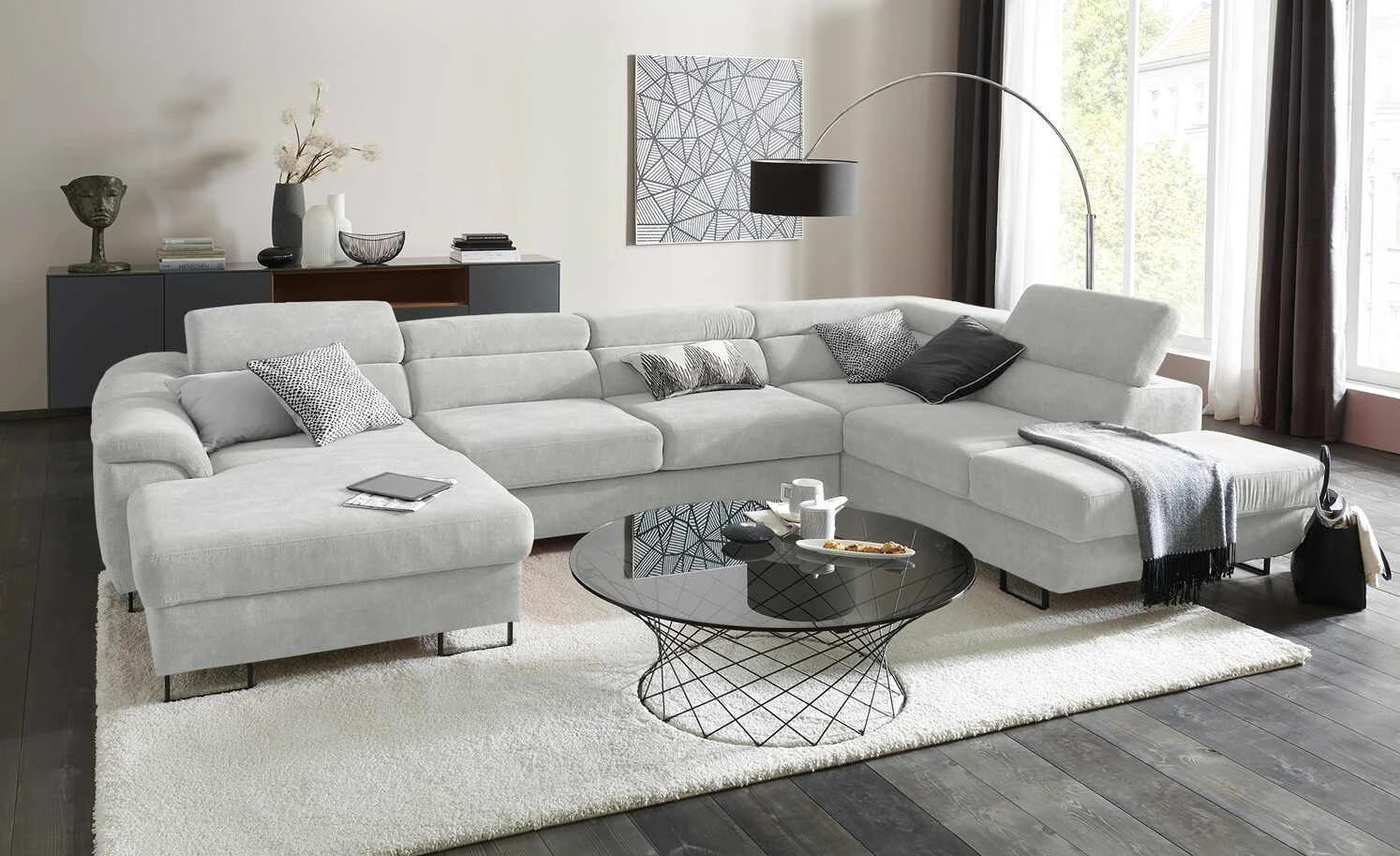 switch Wohnlandschaft Lavos-U | Silber (Grau) rechts Grundfunktion 3 switch Wohnlandschaft Lavos-U | Silber (Grau) rechts Grundfunktion