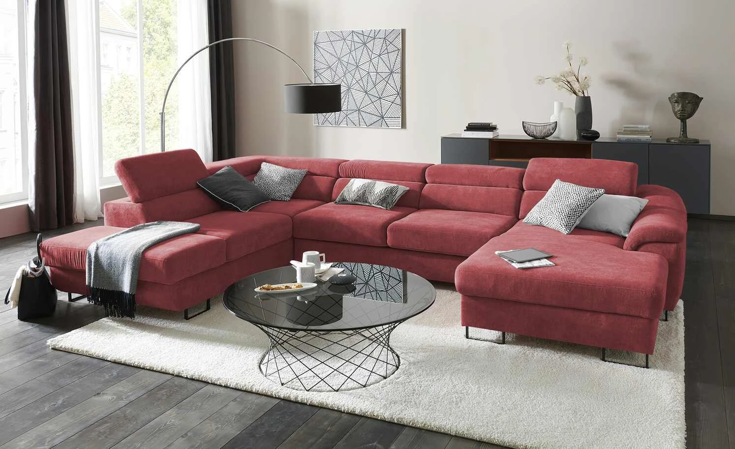 switch Wohnlandschaft Lavos-U | Rot links Grundfunktion 3 switch Wohnlandschaft Lavos-U | Rot links Grundfunktion