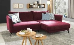 bobb Ecksofa Yolanda | Rot rechts AquaClean-Webstoff (Pascha)