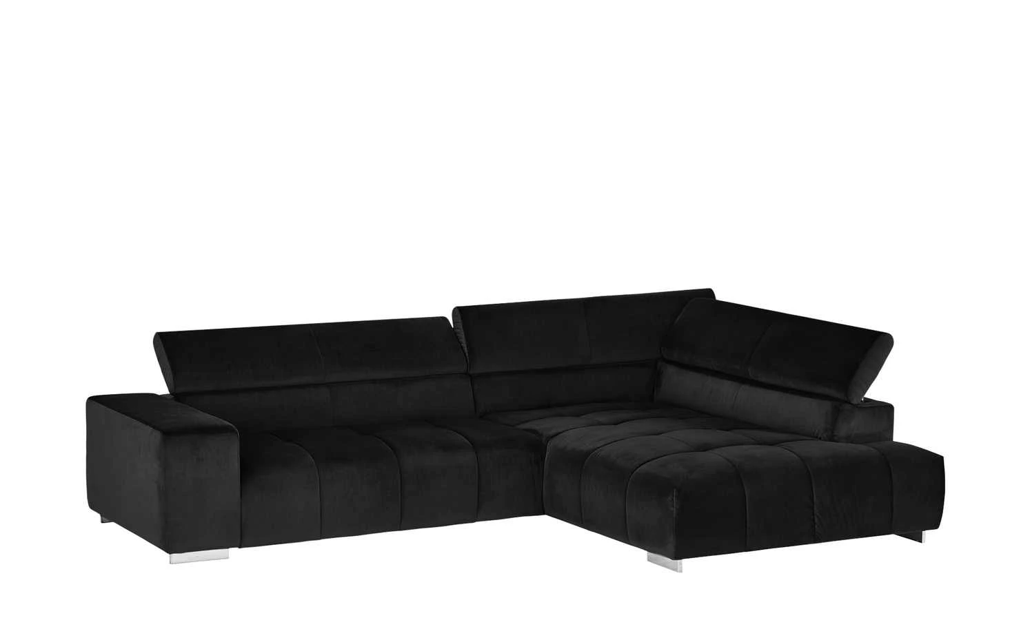 uno Ecksofa aus Samt Origo | Schwarz rechts 11 uno Ecksofa aus Samt Origo | Schwarz rechts – Bild 9