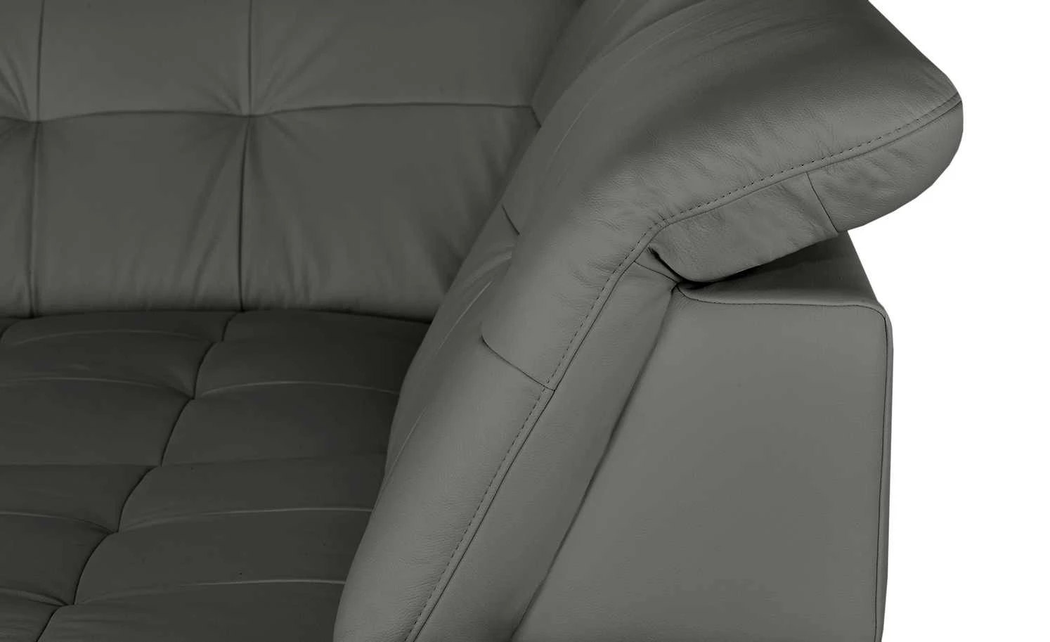 Lounge Collection Ecksofa Leder Spencer | Grau rechts Grundfunktion 12 Lounge Collection Ecksofa Leder Spencer | Grau rechts Grundfunktion – Bild 10