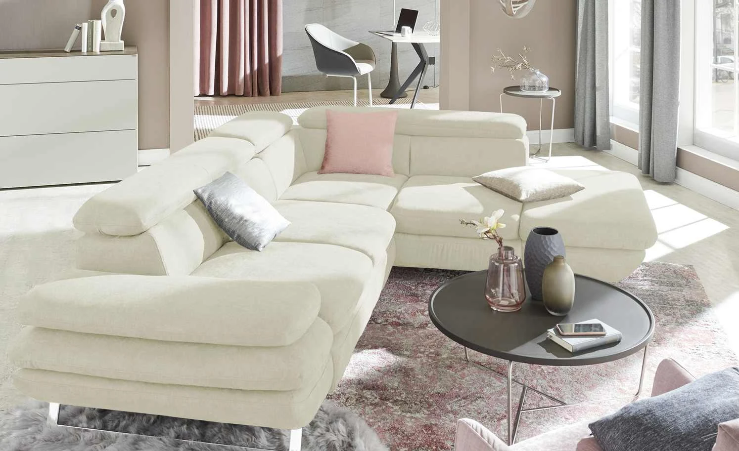 uno Ecksofa Preston | Beige rechts Erweiterte Funktion 3 uno Ecksofa Preston | Beige rechts Erweiterte Funktion