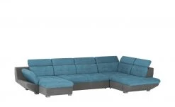 uno Wohnlandschaft Elias II | Matte: Azur, Korpus: Steingrau rechts Erweiterte Funktion -Sofas Verkaufsladen 25404302 10 201912102236