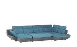 uno Wohnlandschaft Elias II | Matte: Azur, Korpus: Steingrau rechts Erweiterte Funktion -Sofas Verkaufsladen 25404302 11 201912102236