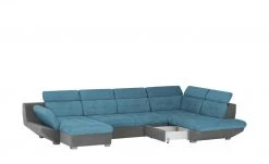 uno Wohnlandschaft Elias II | Matte: Azur, Korpus: Steingrau rechts Erweiterte Funktion -Sofas Verkaufsladen 25404302 12 201912102236