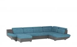 uno Wohnlandschaft Elias II | Matte: Azur, Korpus: Steingrau rechts Erweiterte Funktion -Sofas Verkaufsladen 25404302 16 201912102236