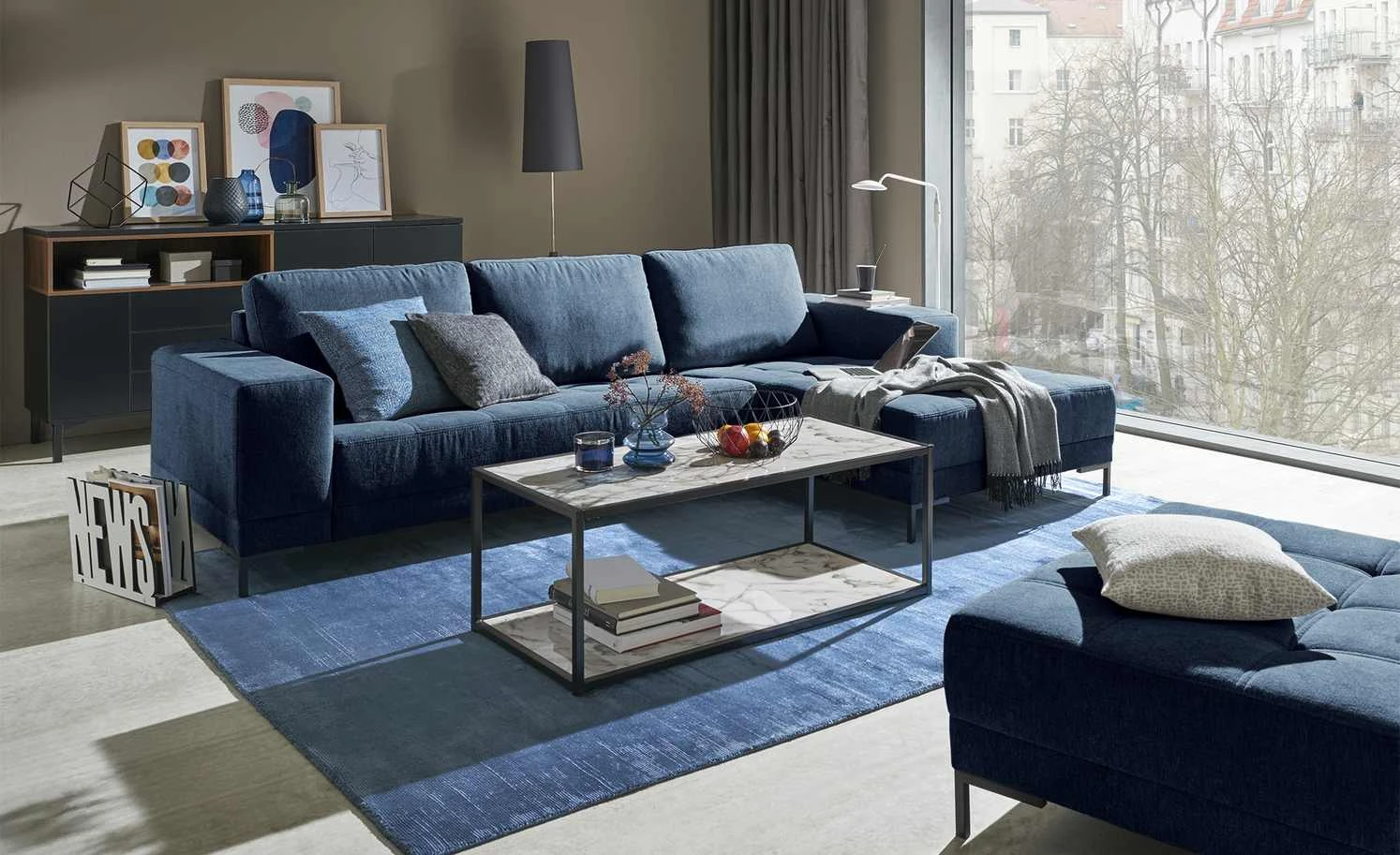 smart Ecksofa Garda | Blau rechts Webstoff 5 smart Ecksofa Garda | Blau rechts Webstoff – Bild 3