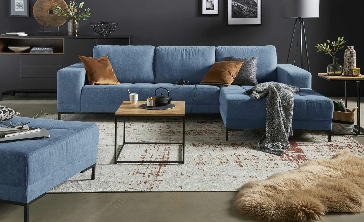 smart Ecksofa Garda | Blau rechts Webstoff 3 smart Ecksofa Garda | Blau rechts Webstoff