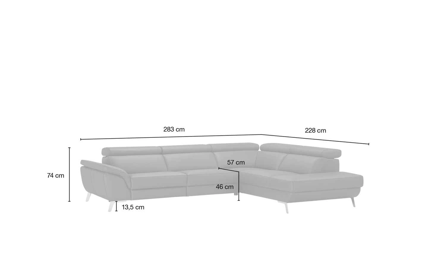 uno Ecksofa Leder Dallas | Schwarz rechts Grundfunktion 14 uno Ecksofa Leder Dallas | Schwarz rechts Grundfunktion – Bild 12