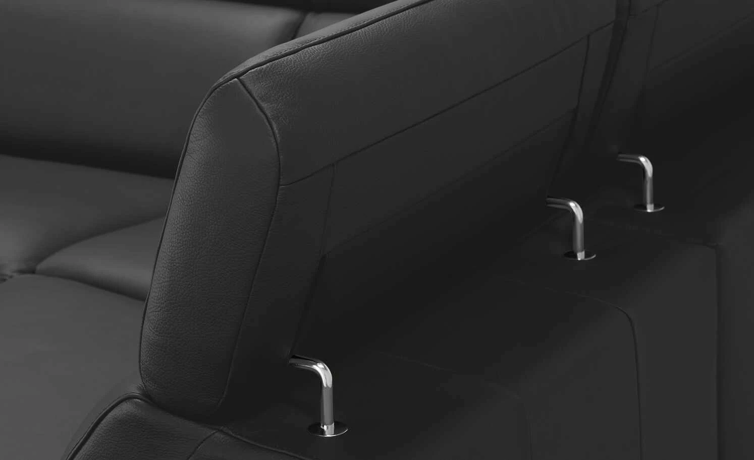 uno Ecksofa Leder Dallas | Schwarz rechts Grundfunktion 5 uno Ecksofa Leder Dallas | Schwarz rechts Grundfunktion – Bild 3