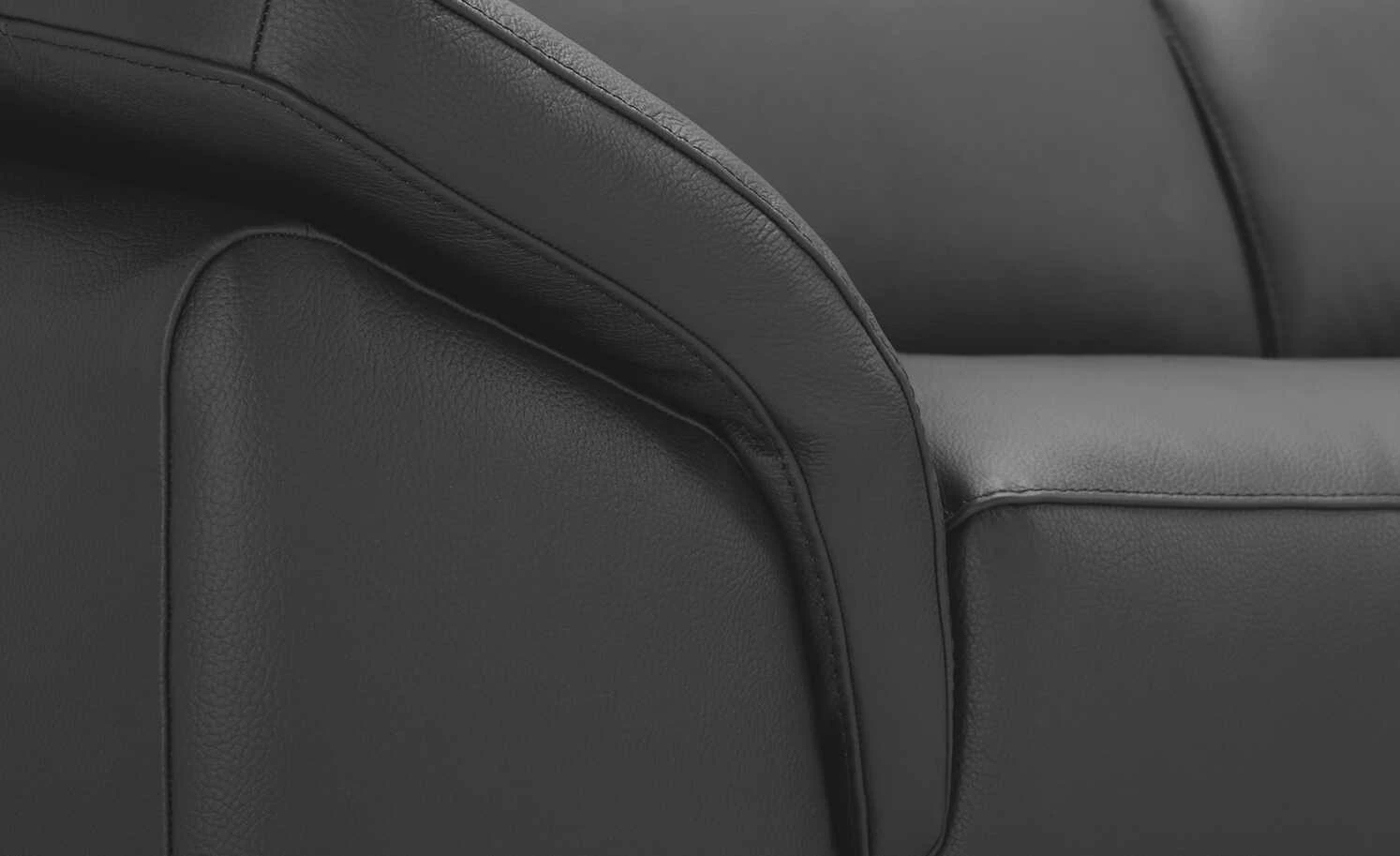 uno Ecksofa Leder Dallas | Schwarz rechts Grundfunktion 7 uno Ecksofa Leder Dallas | Schwarz rechts Grundfunktion – Bild 5