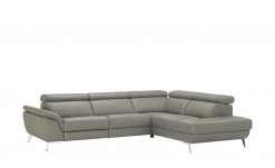uno Ecksofa Leder Dallas | Stahlgrau rechts Grundfunktion -Sofas Verkaufsladen 25405080 11 202202012243