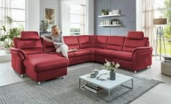 meinSofa Wohnlandschaft mit Boxspringpolsterung Donald | Rot rechts Erweiterte Funktion