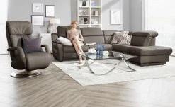 himolla Ecksofa Leder 9707 | Braun rechts Grundfunktion