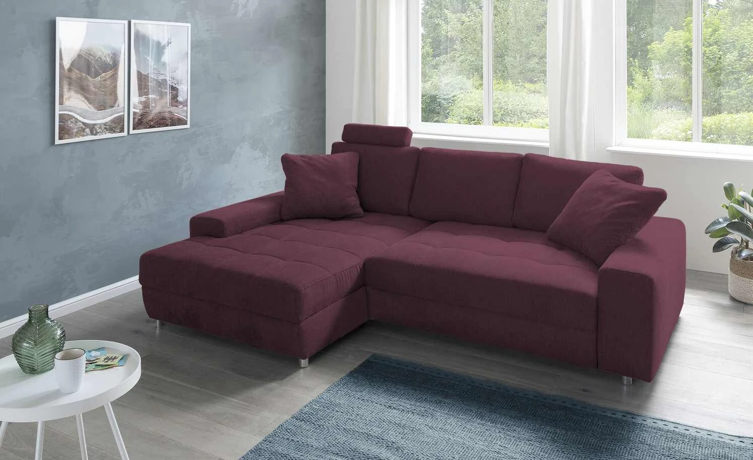bobb Ecksofa Arissa de Luxe | Weinrot links 3 bobb Ecksofa Arissa de Luxe | Weinrot links