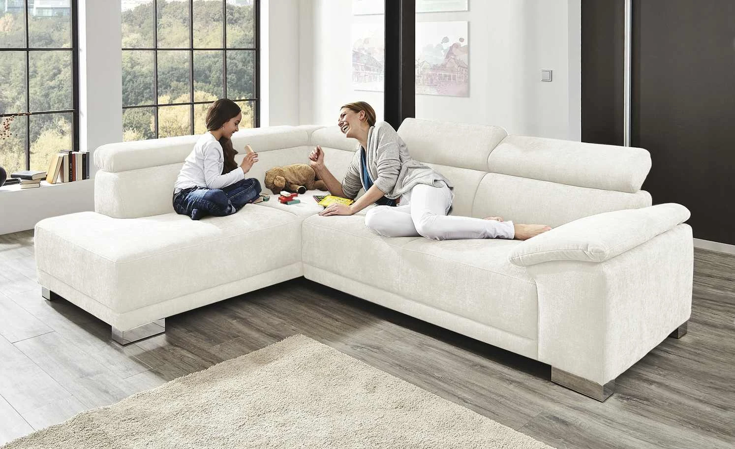 Ecksofa Chocolo | Creme links Grundfunktion 3 Ecksofa Chocolo | Creme links Grundfunktion