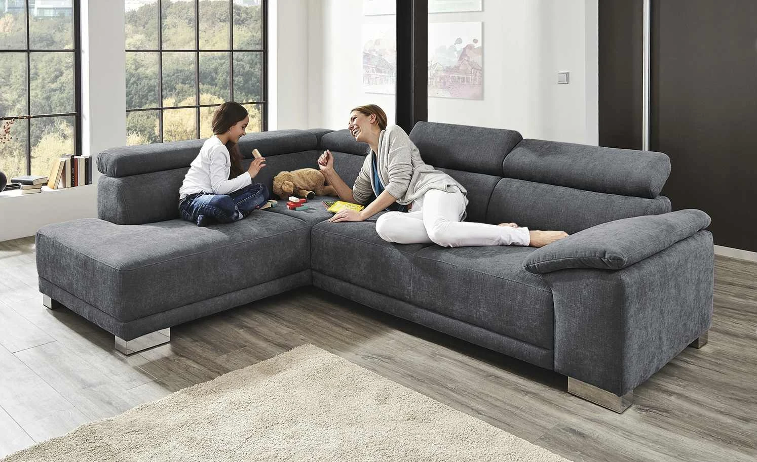 Ecksofa Chocolo | Dunkelgrau links Grundfunktion 3 Ecksofa Chocolo | Dunkelgrau links Grundfunktion