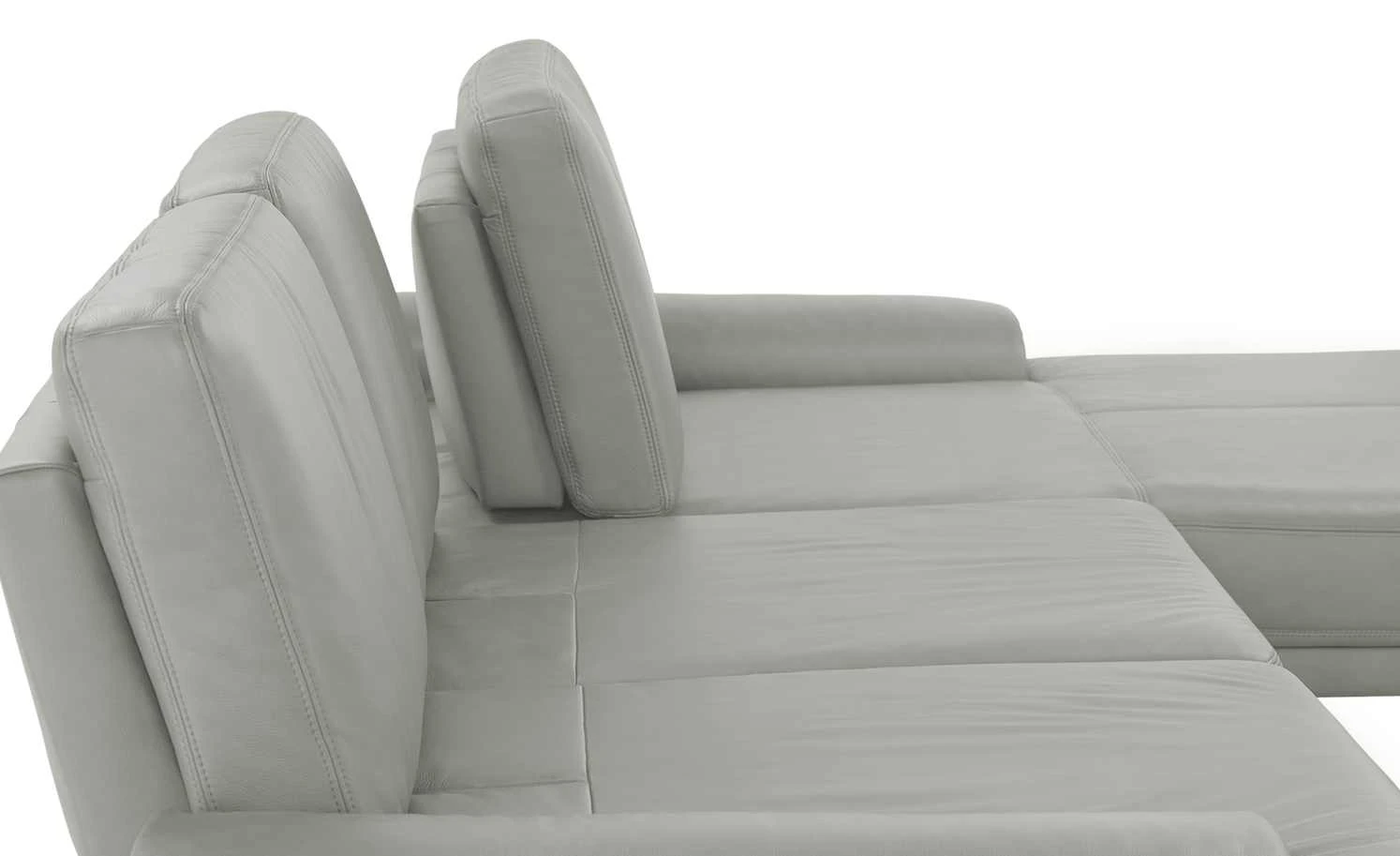 Gallery M Leder Ecksofa Viola | Hellgrau rechts 13 Gallery M Leder Ecksofa Viola | Hellgrau rechts – Bild 11