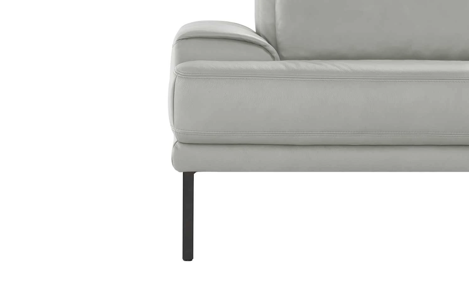 Gallery M Leder Ecksofa Viola | Hellgrau rechts 10 Gallery M Leder Ecksofa Viola | Hellgrau rechts – Bild 8