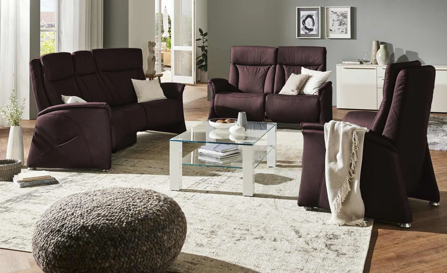 himolla Trapezsofa 4010 | Dunkelrot Grundfunktion 3 himolla Trapezsofa 4010 | Dunkelrot Grundfunktion