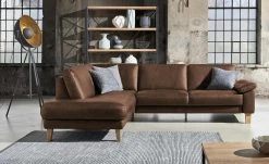 Ravensberger Werkstätten Ecksofa Leder Domino | Chocolate (Dunkelbraun) links