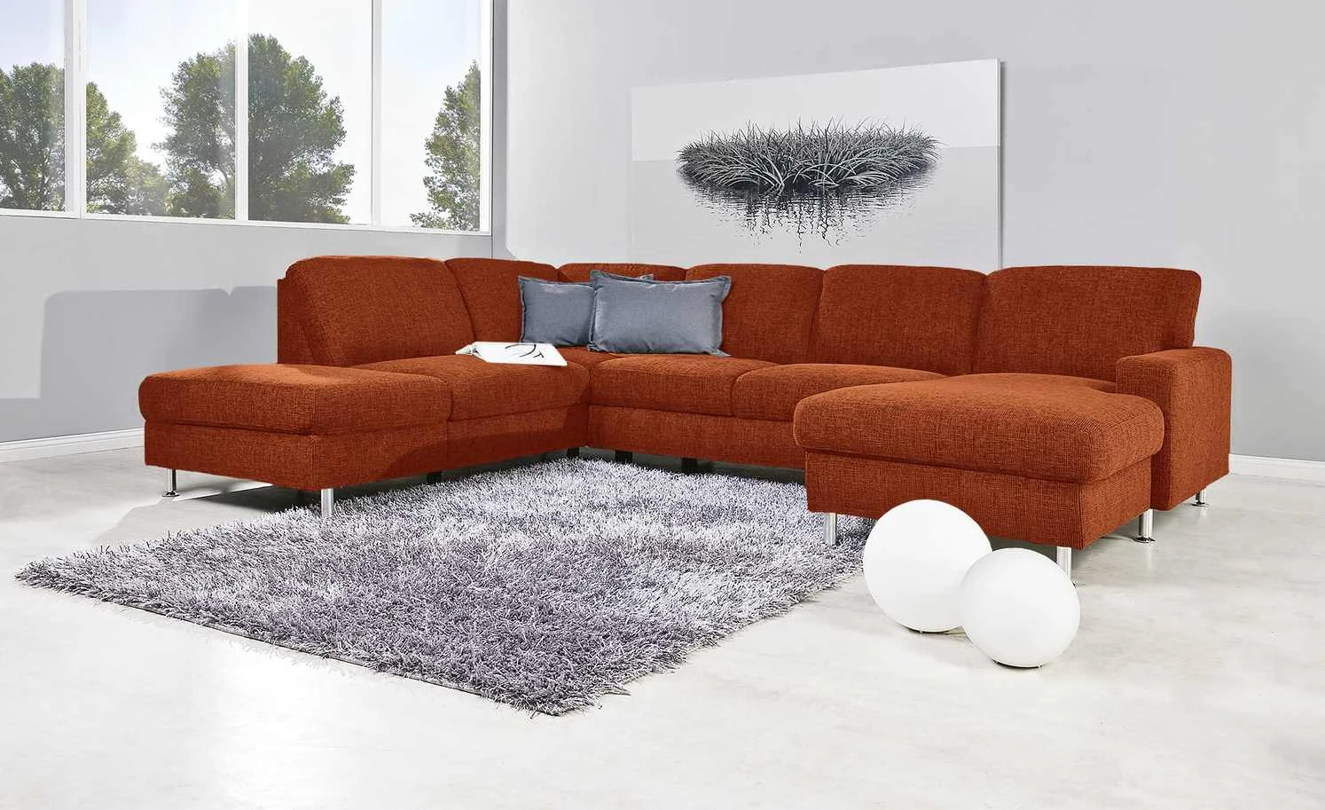 meinSofa Wohnlandschaft Jana | Terra (Orange) links ohne 3 meinSofa Wohnlandschaft Jana | Terra (Orange) links ohne