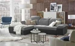 switch Ecksofa Avilla | Silbergrau links Grundfunktion