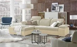 switch Ecksofa Avilla | Beige / Beige-Braun links Grundfunktion