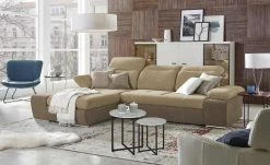 switch Ecksofa Avilla | Taupe / Braun links Grundfunktion