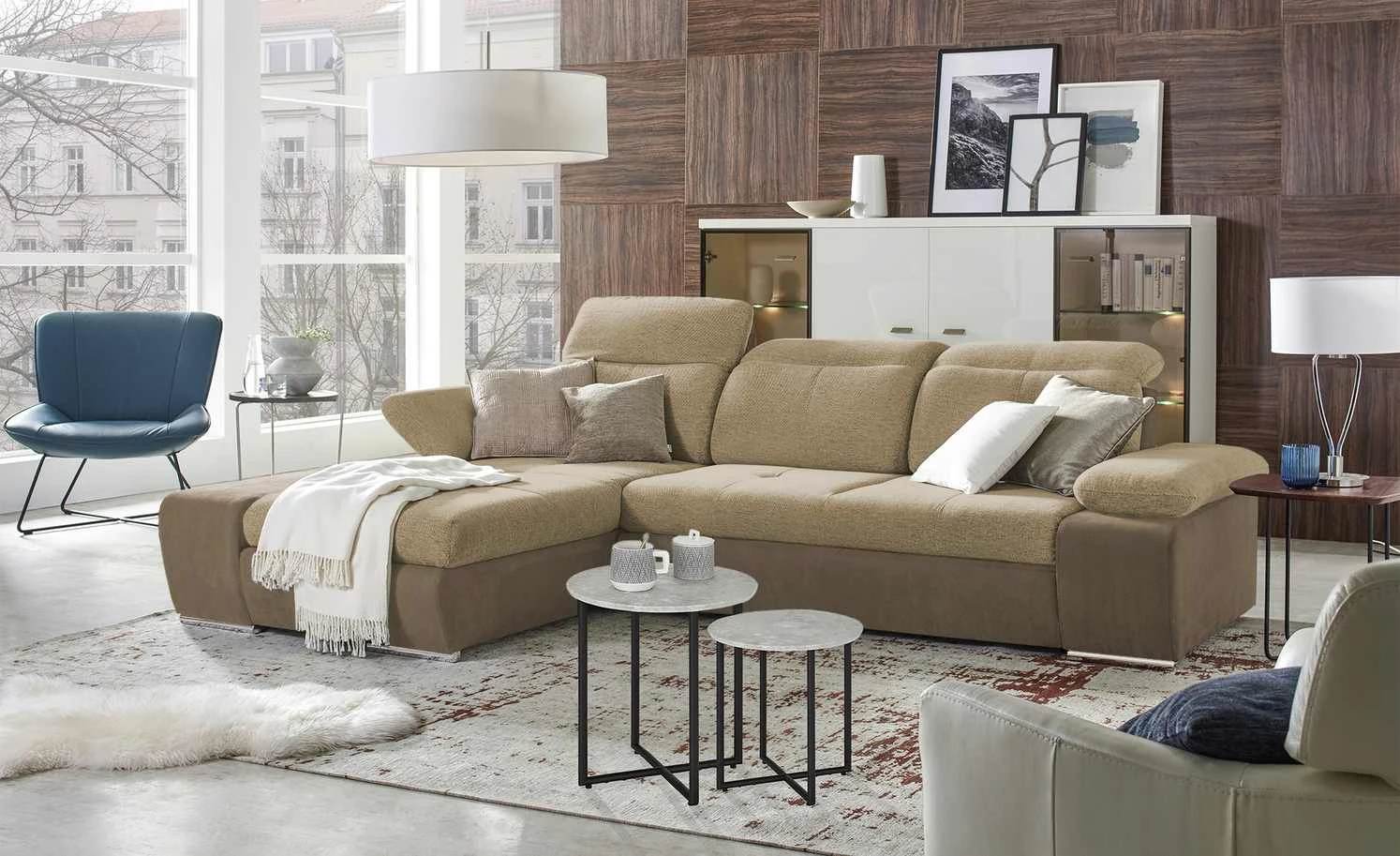 switch Ecksofa Avilla | Taupe / Braun links Grundfunktion 3 switch Ecksofa Avilla | Taupe / Braun links Grundfunktion