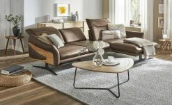 himolla Ecksofa Leder 1059 | Wood (Braun) rechts Erweiterte Funktion