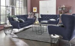 pop Sofa Caldara | Navy (Dunkelblau) 2 Chrom