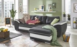 Ecksofa Marc | rechts Anthrazit/ Weiß