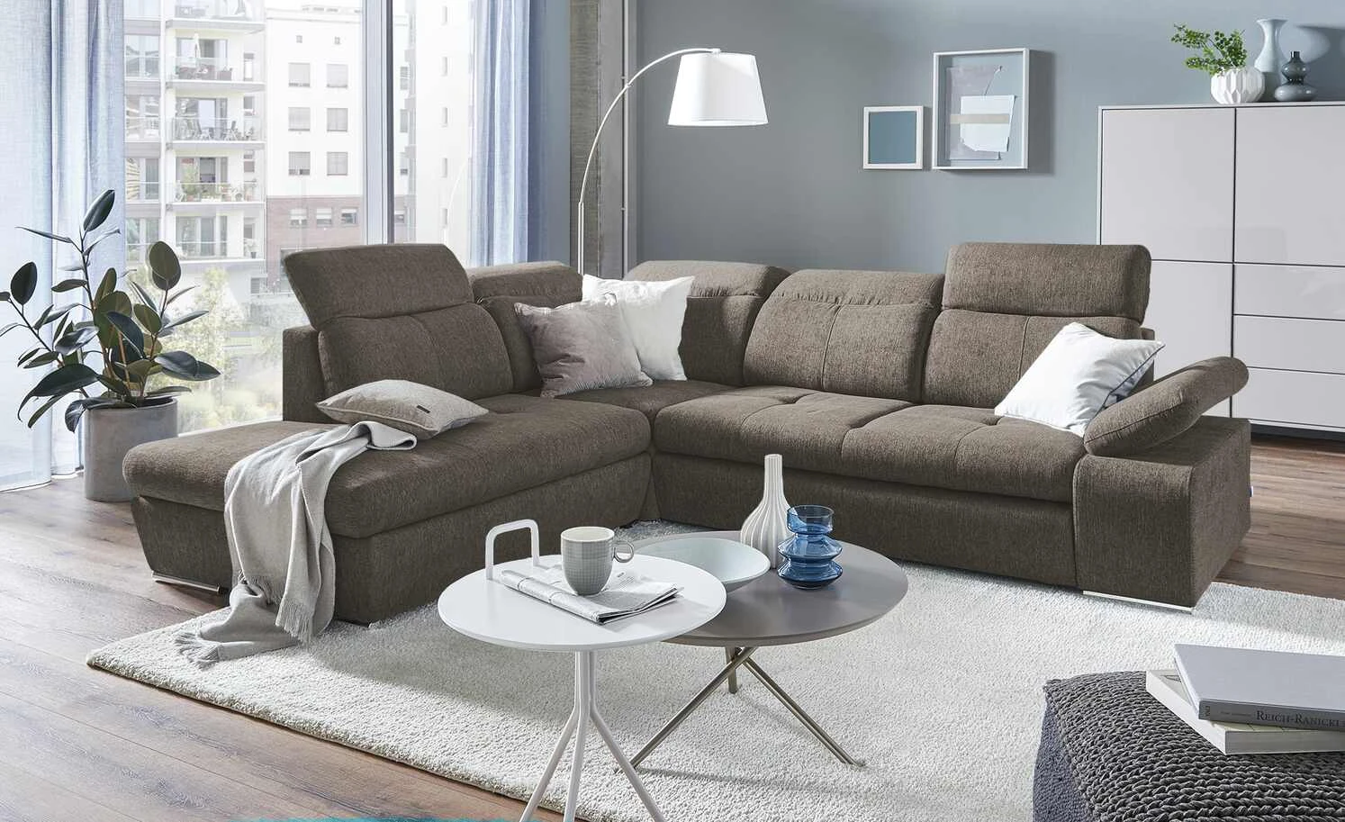 switch Ecksofa Avilla | Grau-Braun links Grundfunktion 3 switch Ecksofa Avilla | Grau-Braun links Grundfunktion
