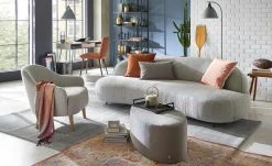 SOHO Sofa, 3-sitzig Ariane | Stone (Steingrau) / bronzefarbig / Taupe
