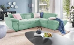 uno Ecksofa Formula | Hellgrün rechts Erweiterte Funktion