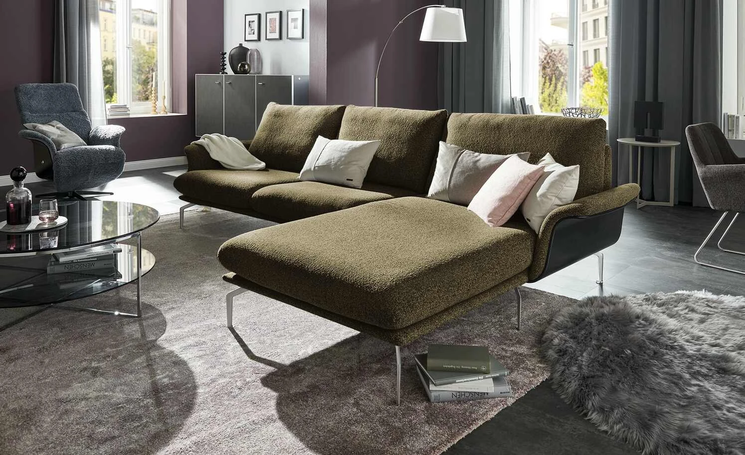 Nils Olsen Ecksofa Alva | Braun-Grün rechts 3 Nils Olsen Ecksofa Alva | Braun-Grün rechts