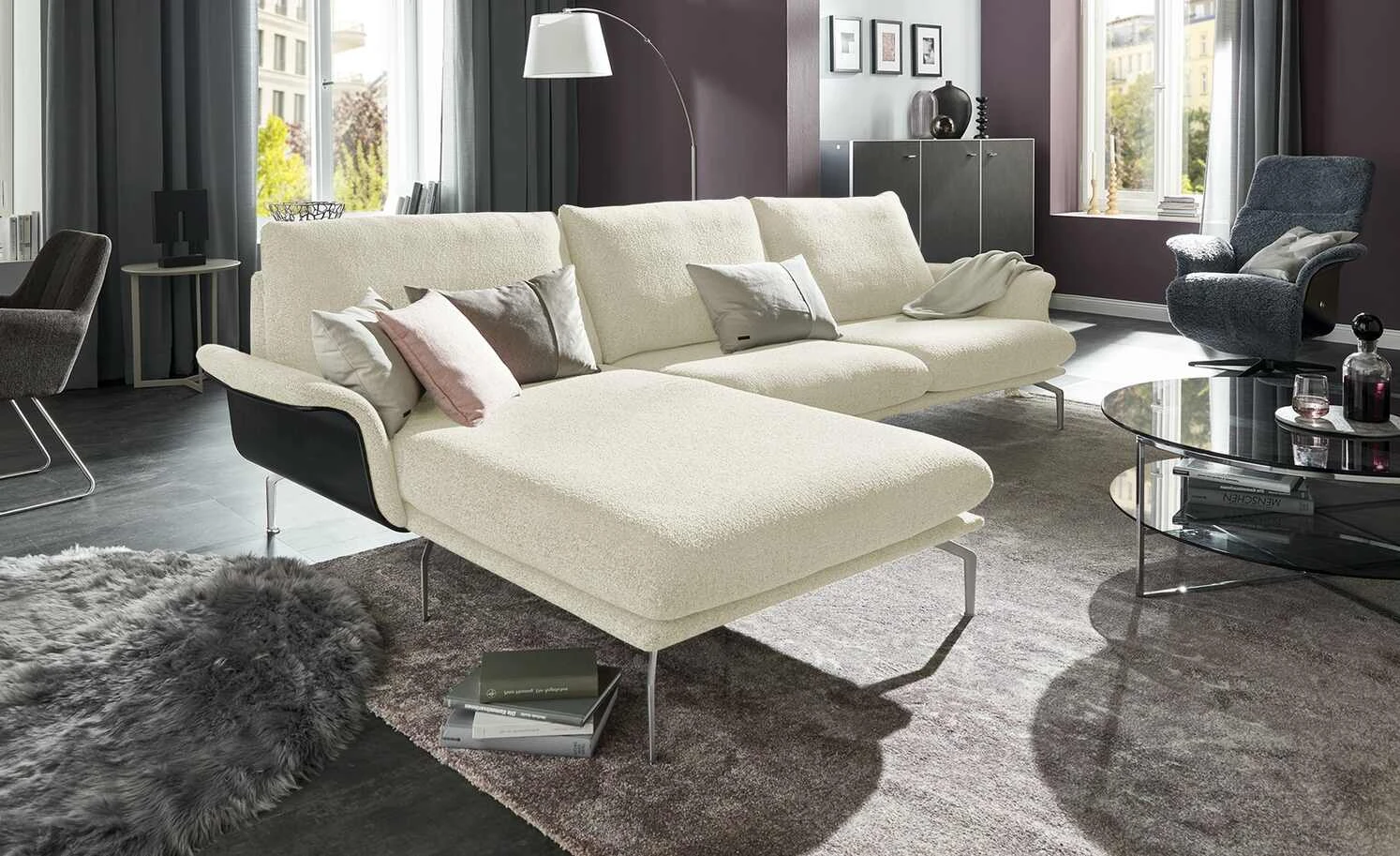 Nils Olsen Ecksofa Alva | Weiß (Creme) links 3 Nils Olsen Ecksofa Alva | Weiß (Creme) links
